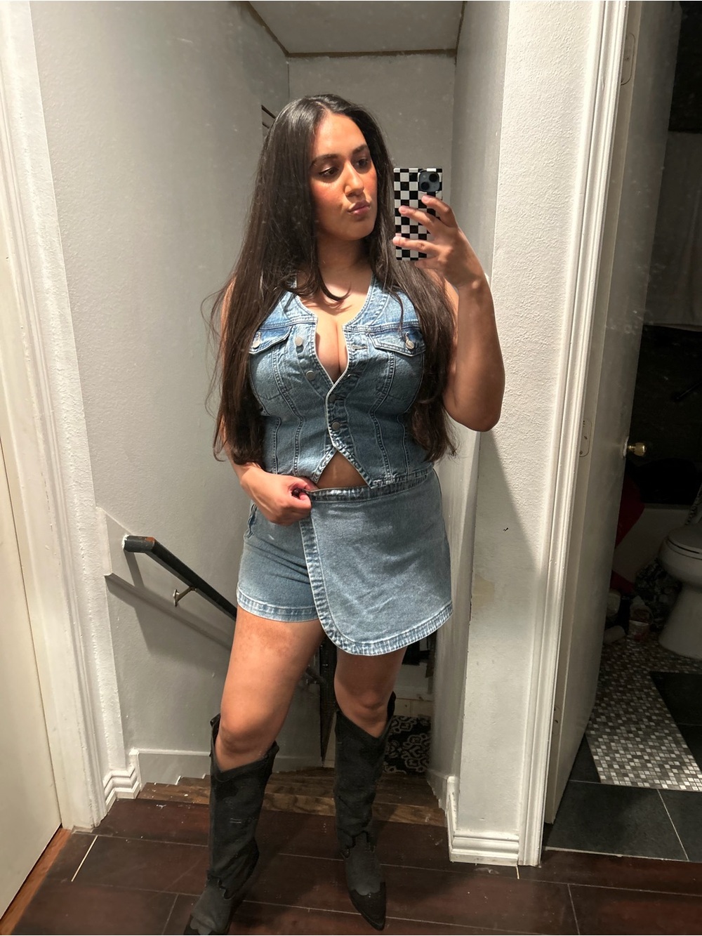 wild fable Light Blue Denim Wrap Skort